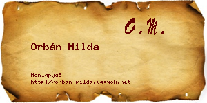 Orbán Milda névjegykártya