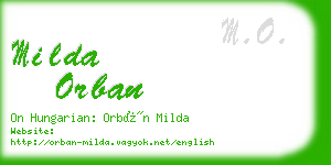 milda orban business card